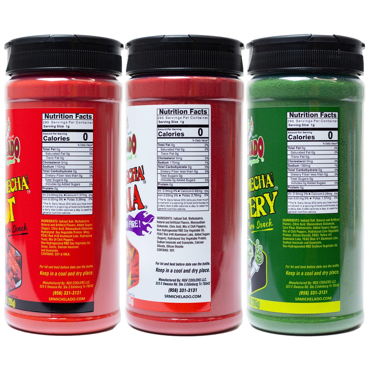 Azu-Mecha Bundle 3pk - Furia, Hot, Mystery - Snack Seasoning - Sr. Michelado - Bottle Flavor Spice powder