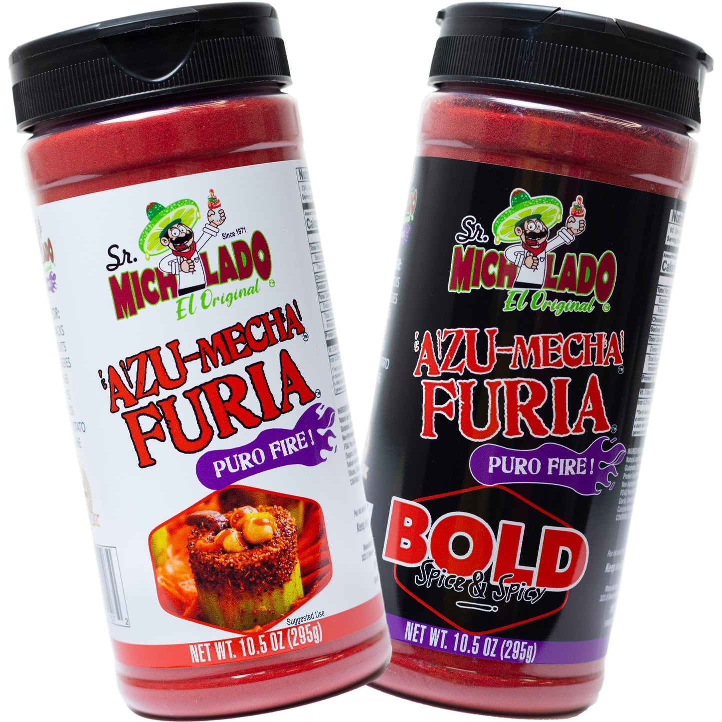 Azu-Mecha FURIA COMBO - Furia & Furia BOLD - Snack Seasoning - Sr. Michelado - Bottle Flavor Spice powder Sr michelado Azu-Mecha Powder