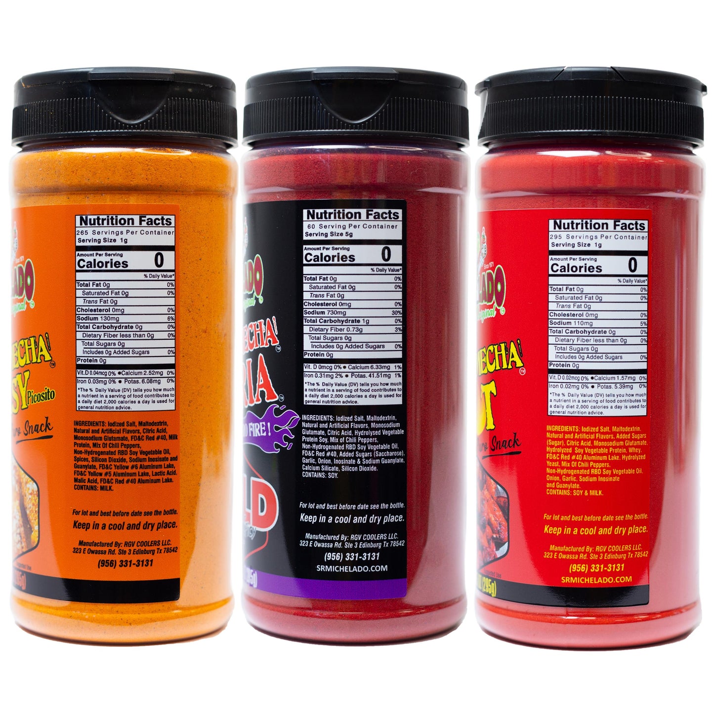 Azu-Mecha Bundle 3pk - Bold, Hot, Cheesy - Snack Seasoning - Sr. Michelado - Bottle Flavor Spice powder