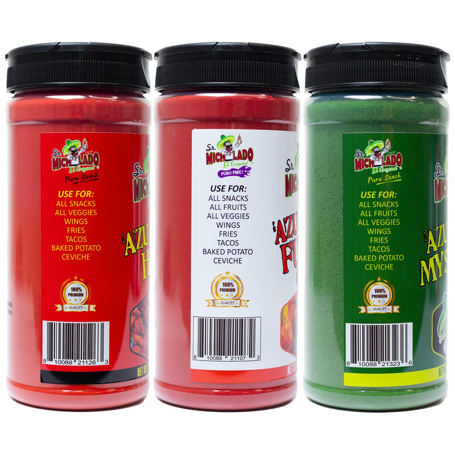 Azu-Mecha Bundle 3pk - Furia, Hot, Mystery - Snack Seasoning - Sr. Michelado - Bottle Flavor Spice powder