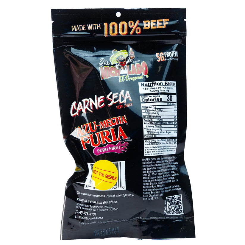 Sr. Michelado Carne Seca - Crunchy Beef Jerky - Azu Mecha Furia BOLD 2 ...