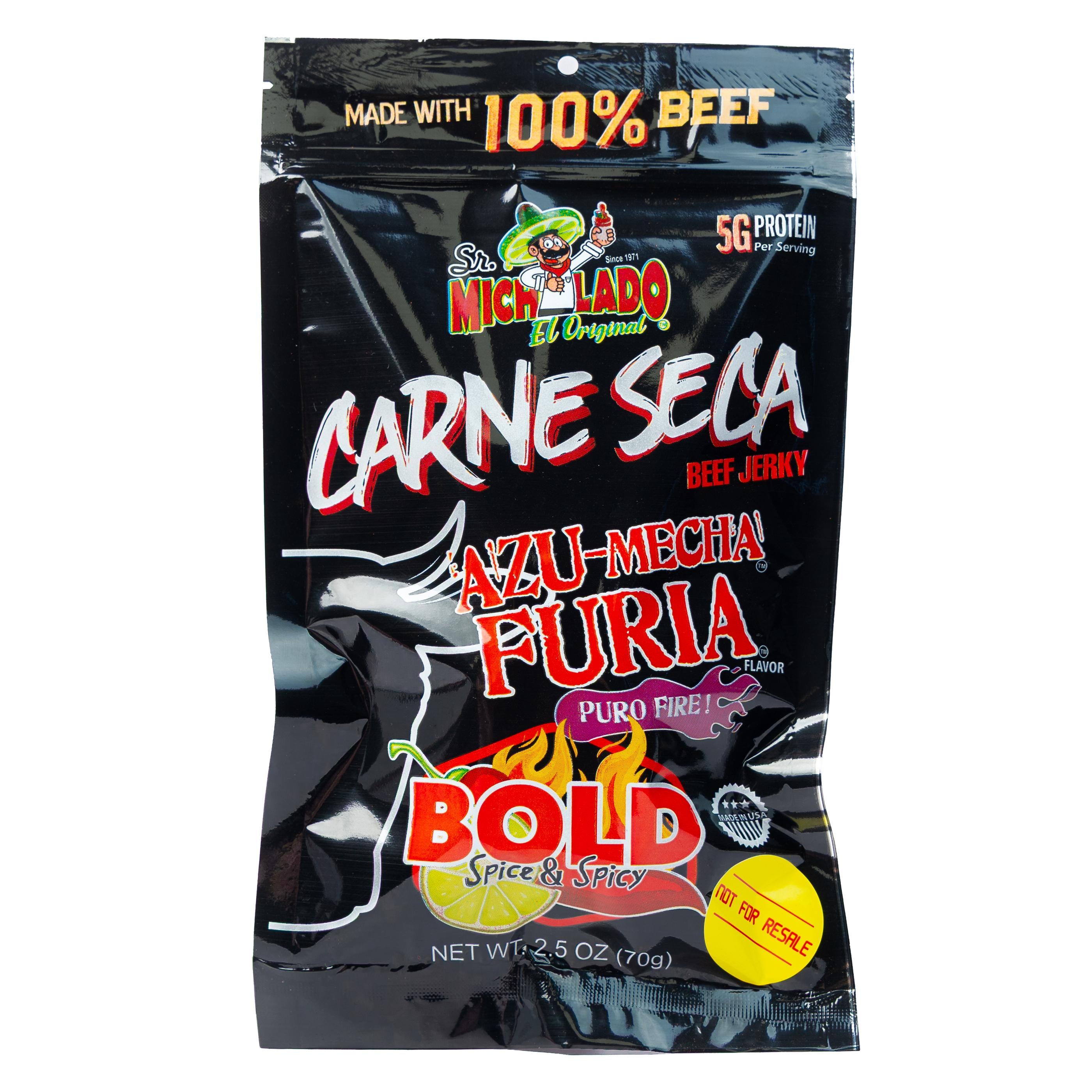 Sr. Michelado Carne Seca - Crunchy Beef Jerky - Azu Mecha Furia