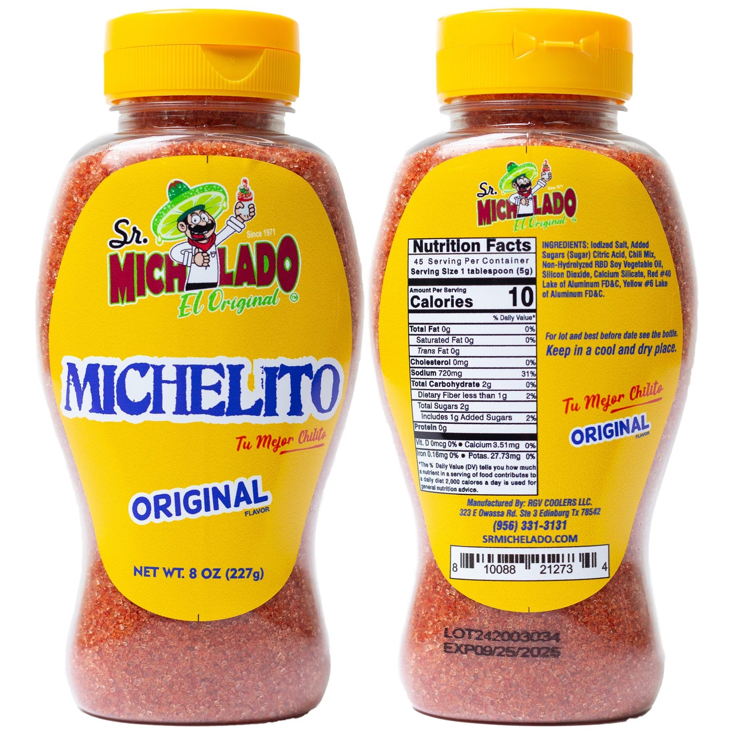 COMBO Chamoy Delizz & Michelito Sweet Chili Powder - Sr. Michelado - Bottle Chamoy Candy Sauce Flavor:  1 Chamoy Delizz, 1 Michelito Sweet Chili Powder