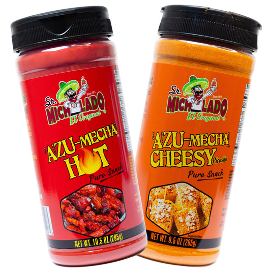 Azu-Mecha COMBO - Hot & Cheesy - Snack Seasoning - Sr. Michelado - Bottle Flavor Spice powder