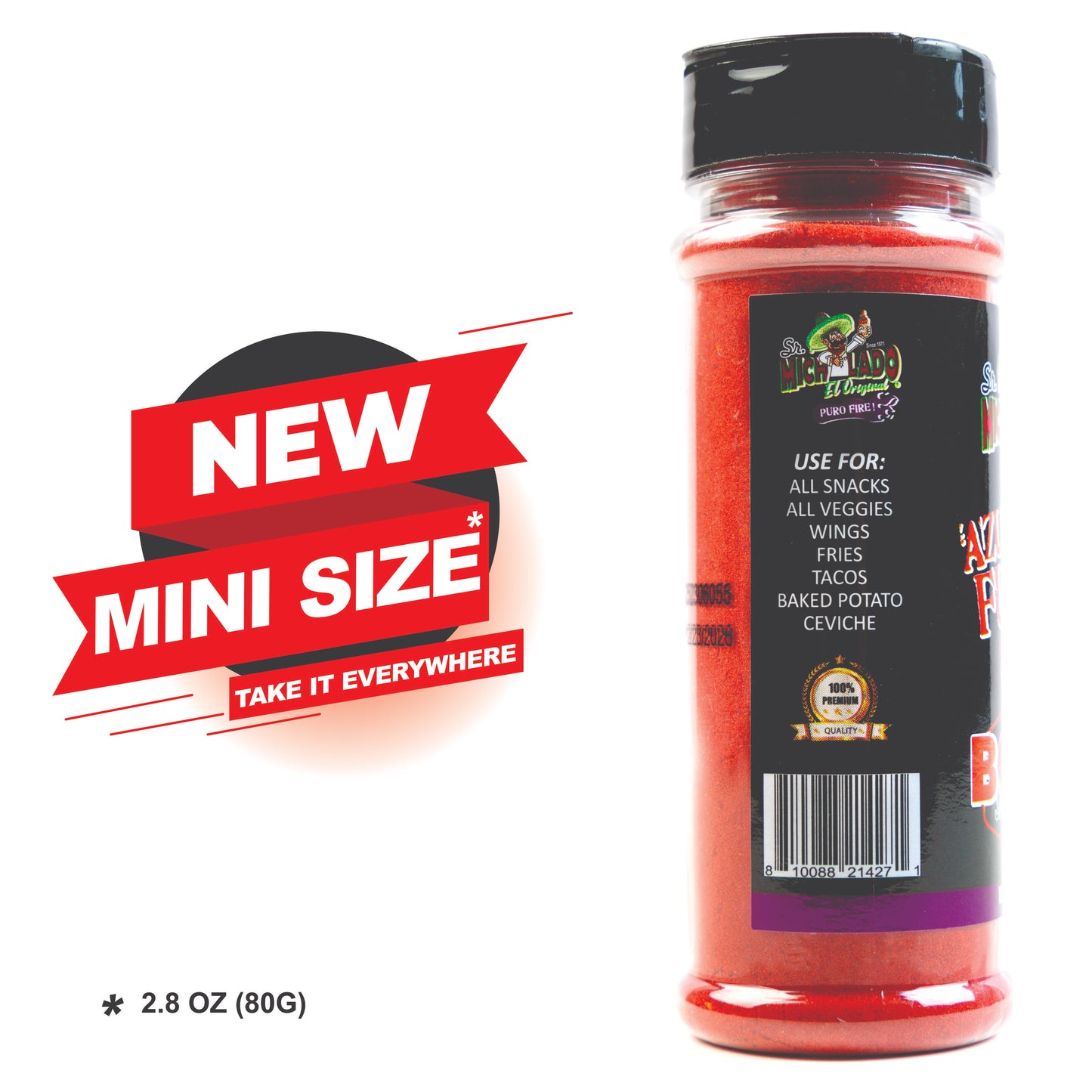 COMBO Salsa Bold & Mini Bold - Azu-Mecha Furia BOLD - Spice & Spicy - Sr. Michelado - 1 Salsa 5oz Azu-Mecha Furia BOLD & 1 MINI Size 2.8oz Azu-Mecha Furia BOLD Snack Seasoning