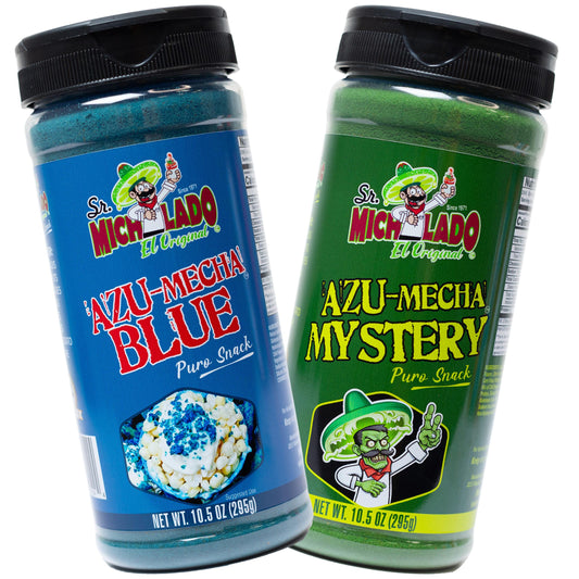 Azu-Mecha COMBO - Blue & Mystery - Snack Seasoning - Sr. Michelado - Bottle Flavor Spice powder