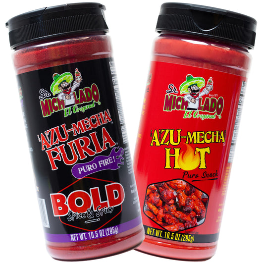 Azu-Mecha COMBO - Furia BOLD & Hot - Snack Seasoning - Sr. Michelado - Bottle Flavor Spice powder