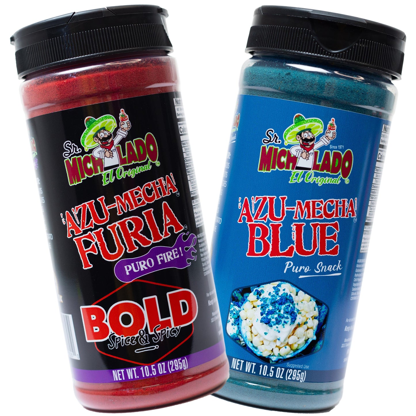 Azu-Mecha COMBO - Furia BOLD & Blue - Snack Seasoning - Sr. Michelado - Bottle Flavor Spice powder