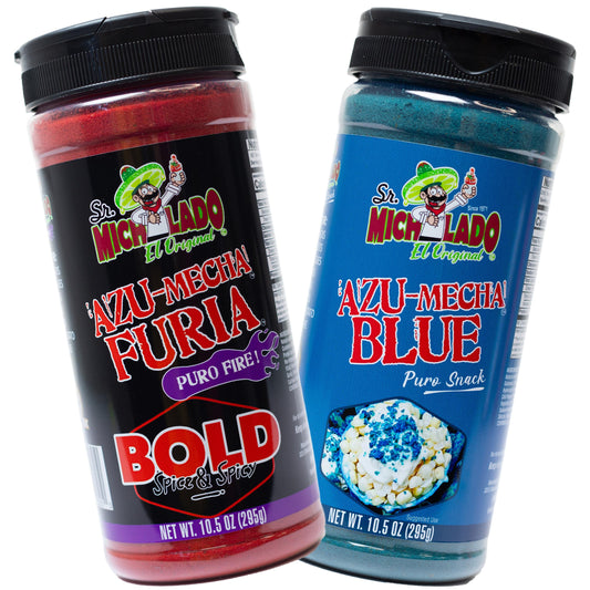 Azu-Mecha COMBO - Furia BOLD & Blue - Snack Seasoning - Sr. Michelado - Bottle Flavor Spice powder