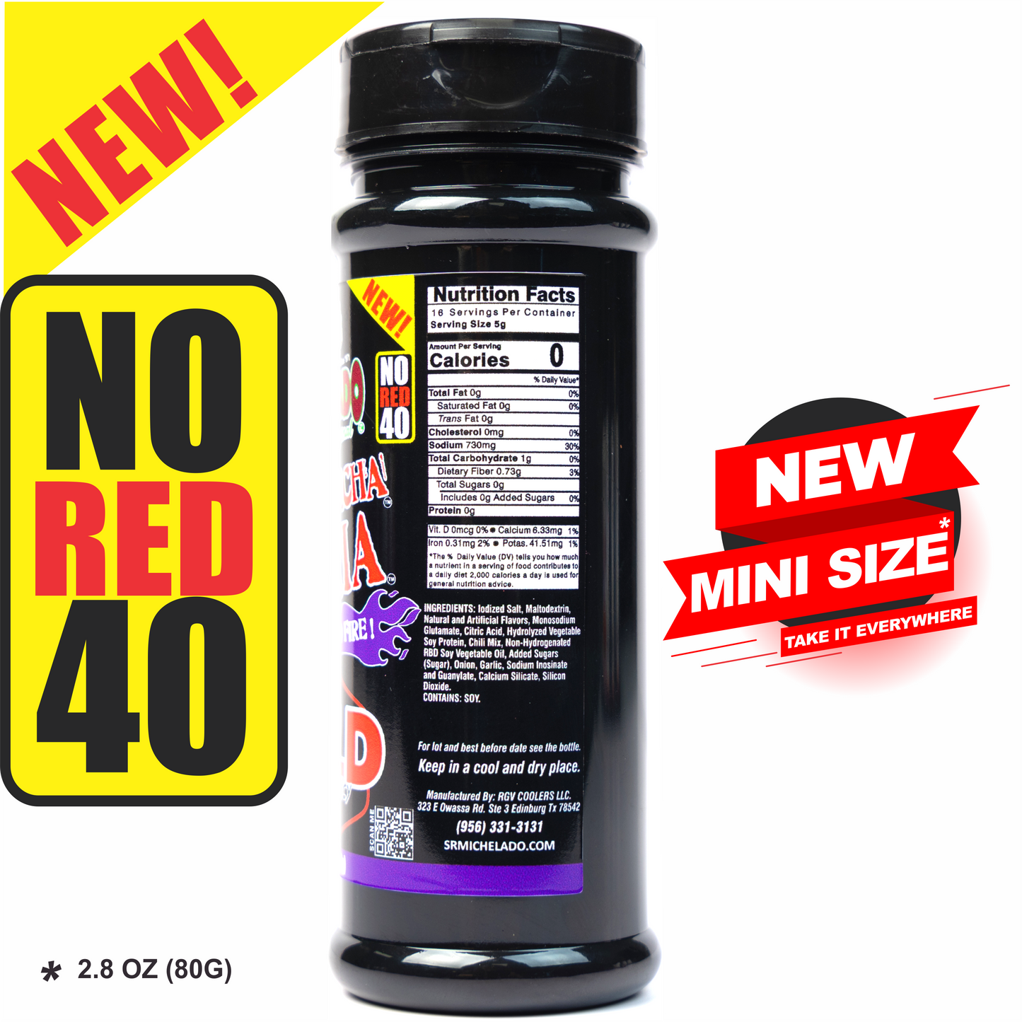 MINI Size NO RED 40 Azu-Mecha Furia BOLD Snack Seasoning - Sr. Michelado - Bottle Snack Flavor powder