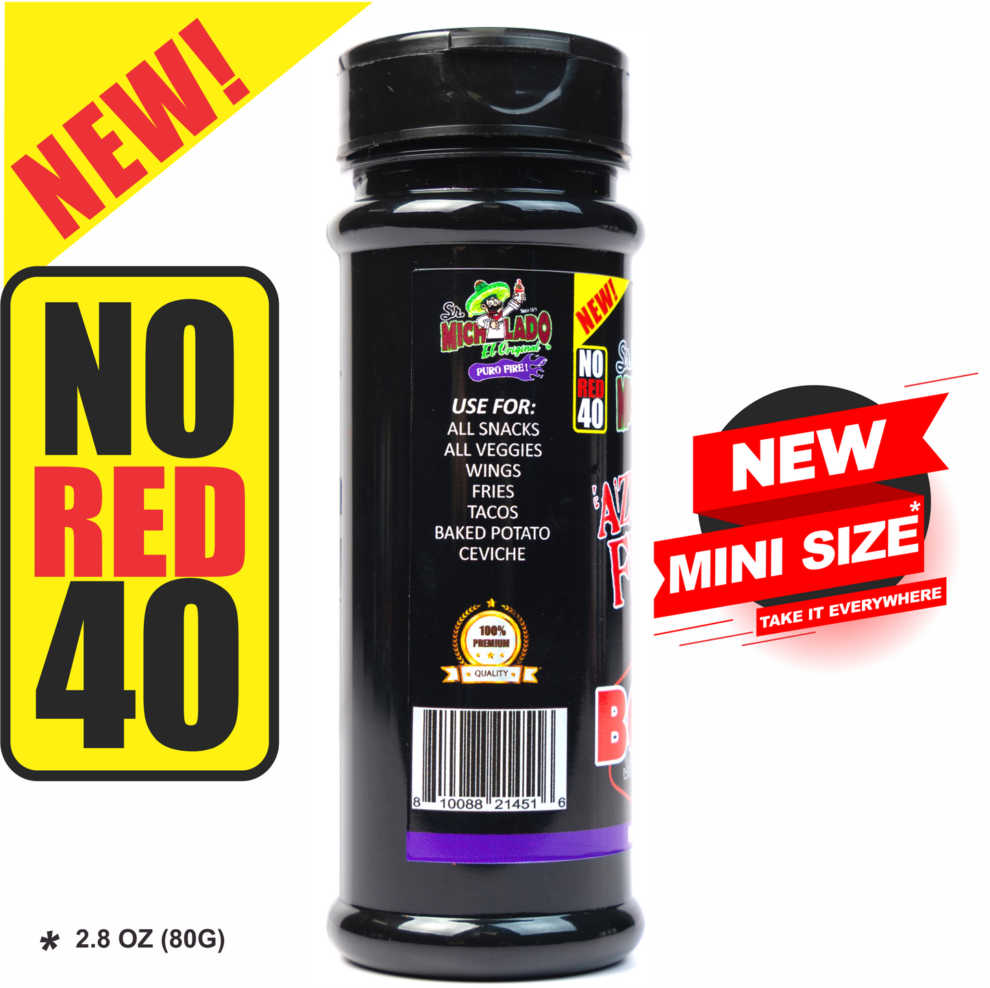 MINI Size NO RED 40 Azu-Mecha Furia BOLD Snack Seasoning - Sr. Michelado - Bottle Snack Flavor powder