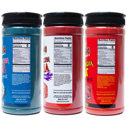 Snack BUNDLE Seasonings (3pk) Azu-Mecha Furia - Azu-Mecha Blue - Azu-Mecha Hot - Sr. Michelado Snack Seasonings - Bottles Flavor Powder
