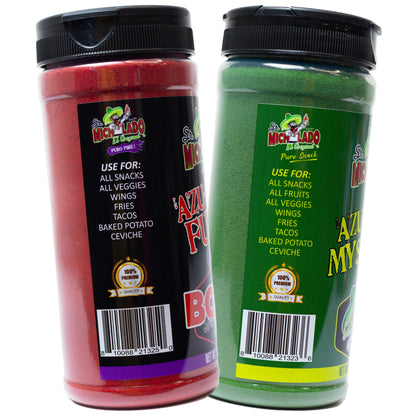 Azu-Mecha COMBO - Furia BOLD & Mystery - Snack Seasoning - Sr. Michelado - Bottle Snack Flavor powder Chile powder - so good on pickle s sr michelado