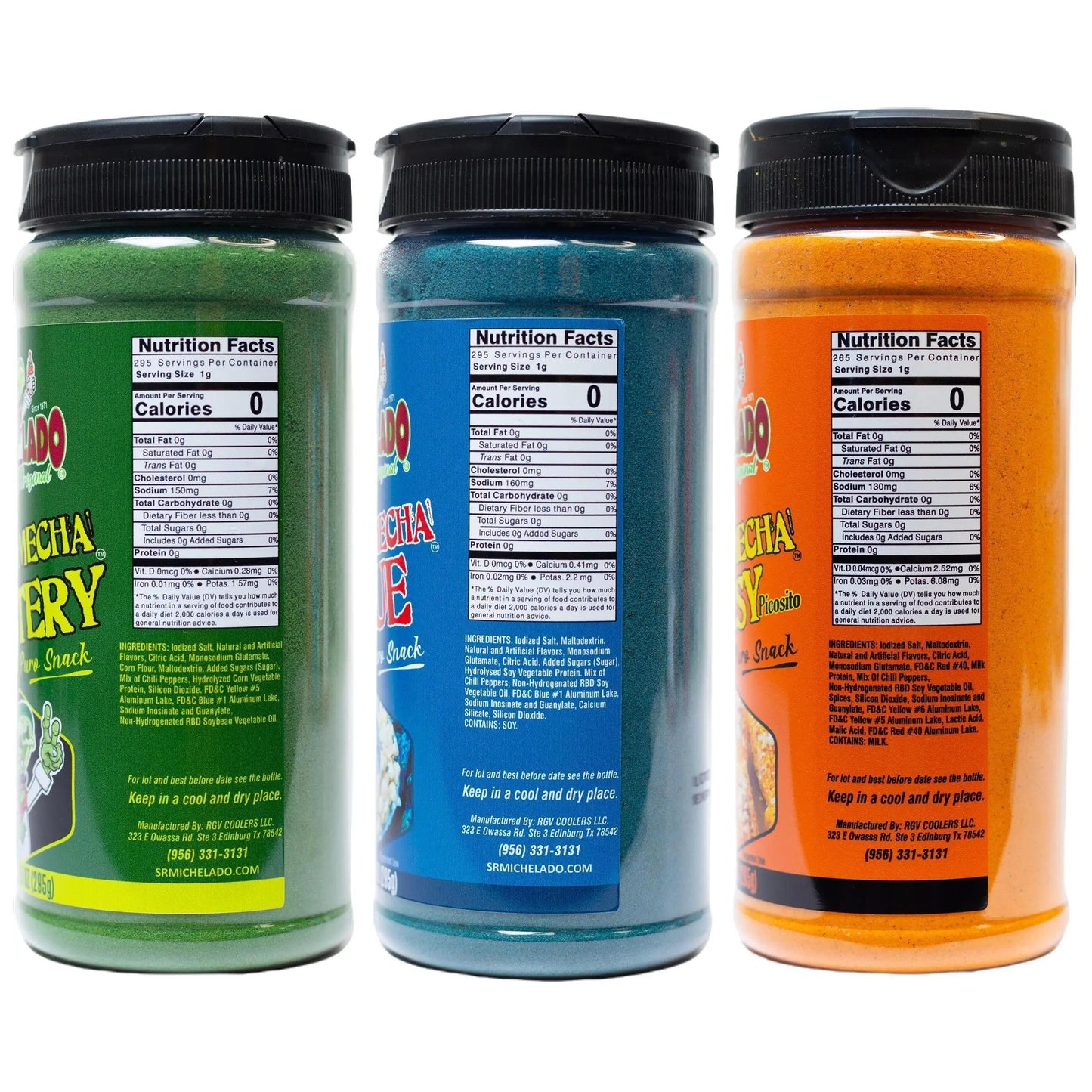 Azu-Mecha Bundle 3pk - Blue, Mystery, Cheesy - Snack Seasoning - Sr. Michelado - Bottle Flavor Spice powder