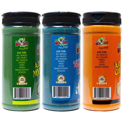 Azu-Mecha Bundle 3pk - Blue, Mystery, Cheesy - Snack Seasoning - Sr. Michelado - Bottle Flavor Spice powder