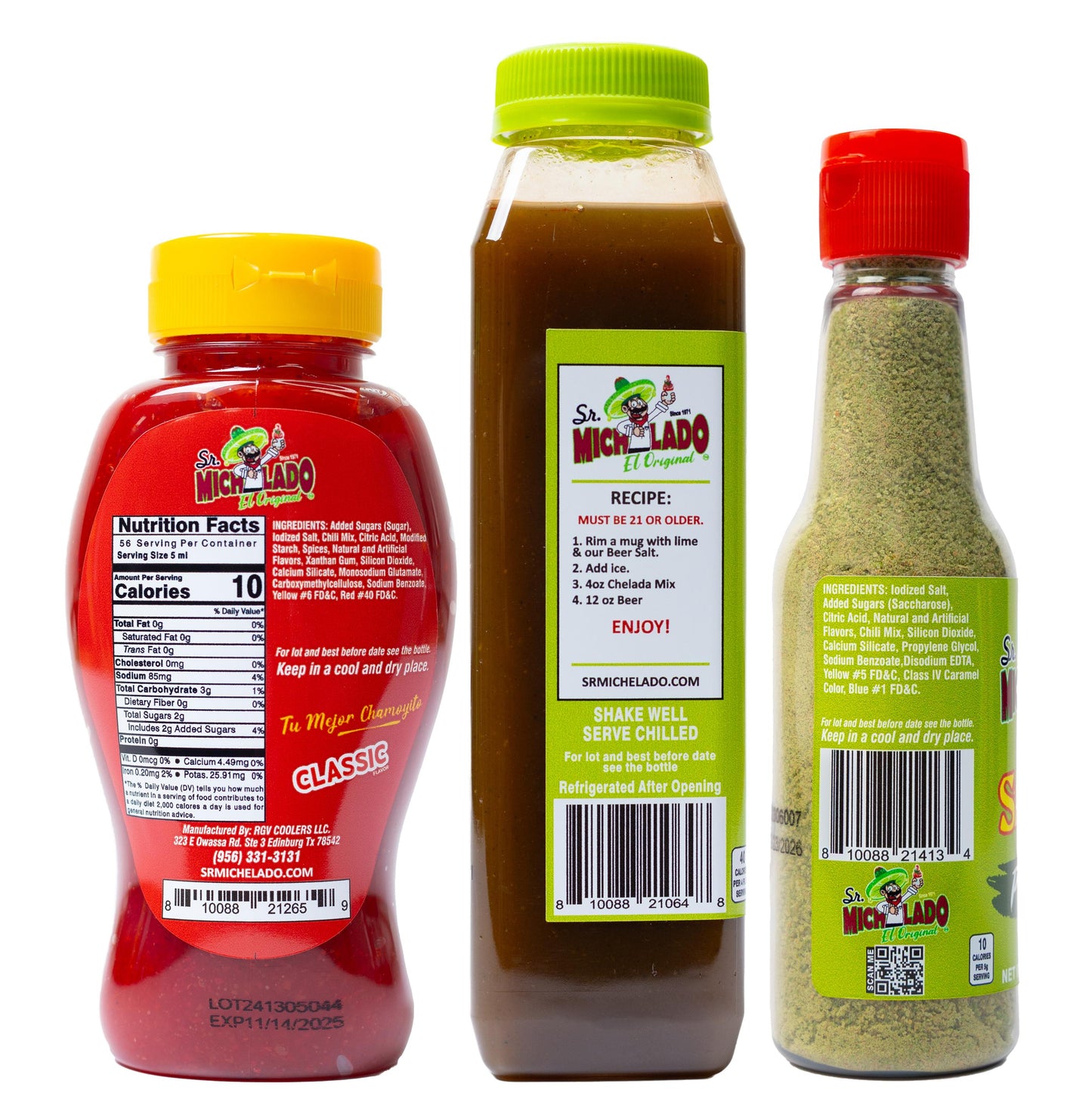 Pickle Chelada Mix Bundle 3pc - Sr. Michelado - 12oz Chelada Mix Pickle, 5.2oz Salty Pickle, 9.5oz Chamoy Classic