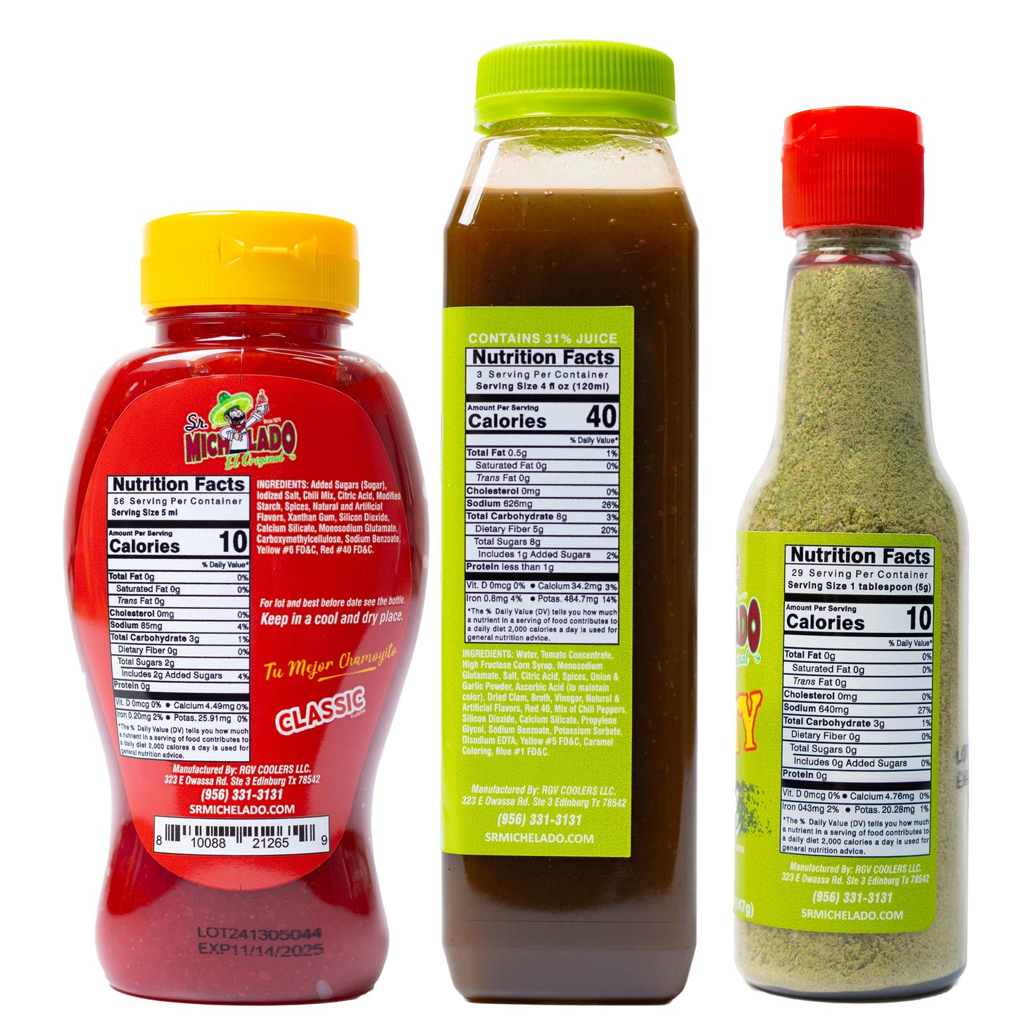 Pickle Chelada Mix Bundle 3pc - Sr. Michelado - 12oz Chelada Mix Pickle, 5.2oz Salty Pickle, 9.5oz Chamoy Classic